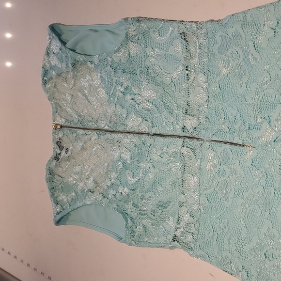 Seductions aqua mini dress - Picture 5 of 6